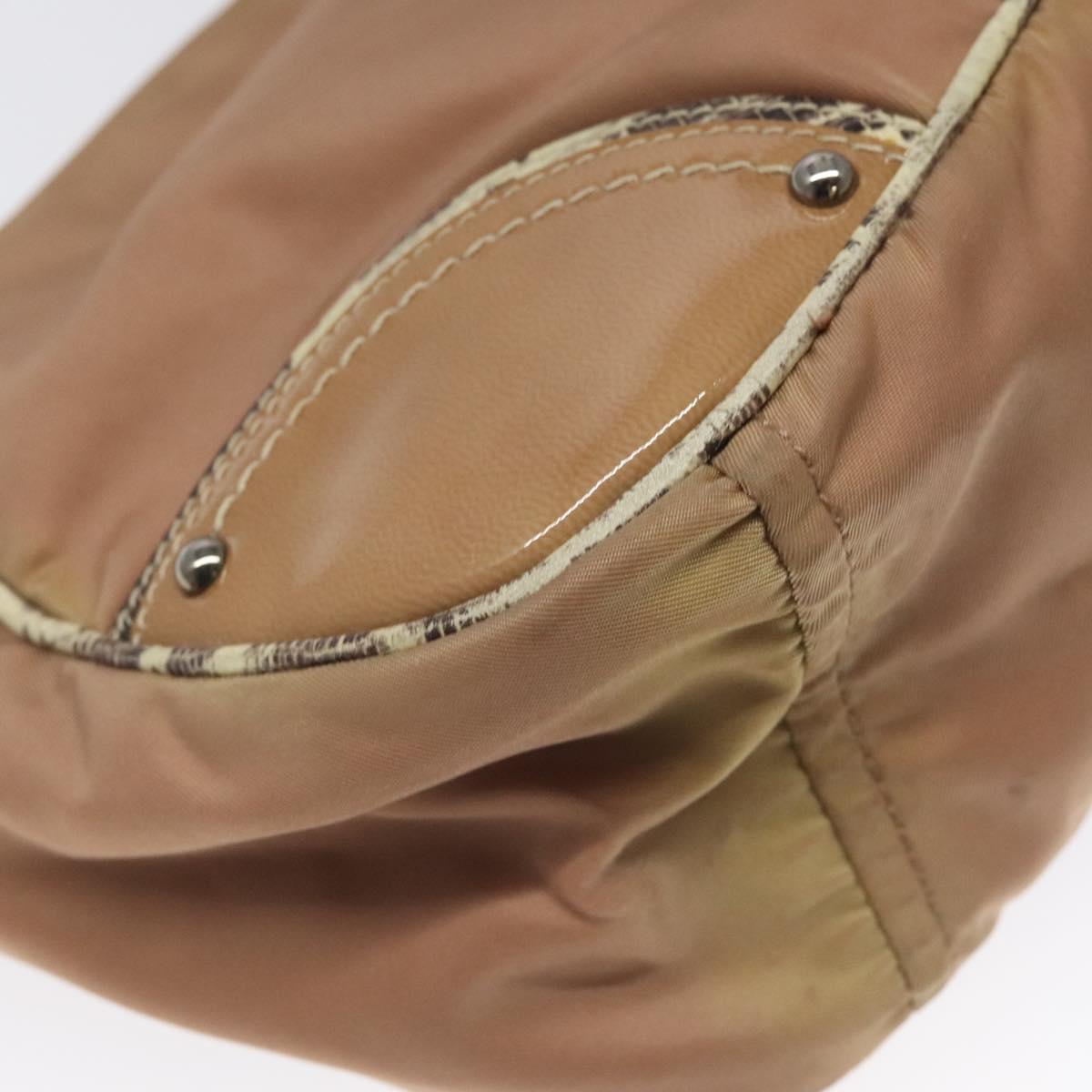 PRADA Shoulder Bag Nylon Beige Auth EC614
