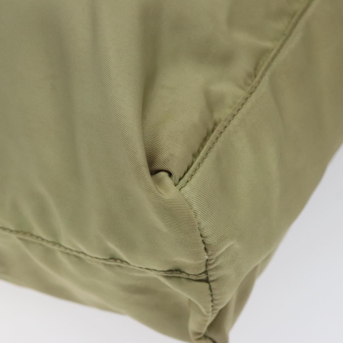 PRADA Tote Bag Nylon Beige Auth EC618