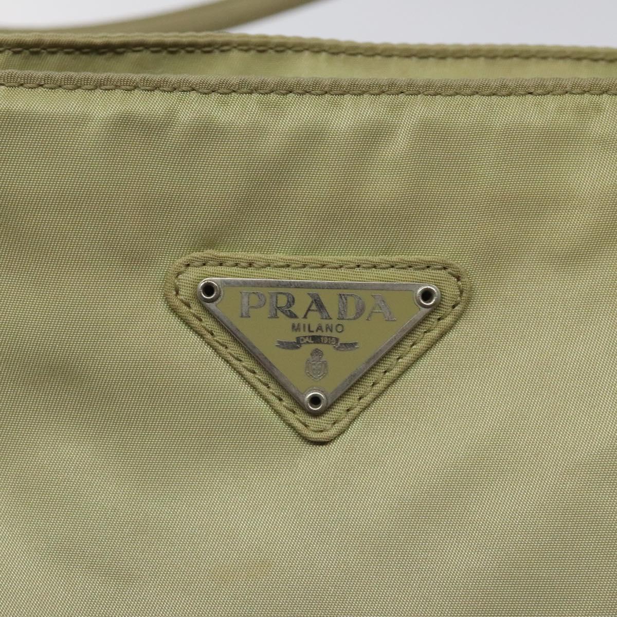 PRADA Tote Bag Nylon Beige Auth EC618