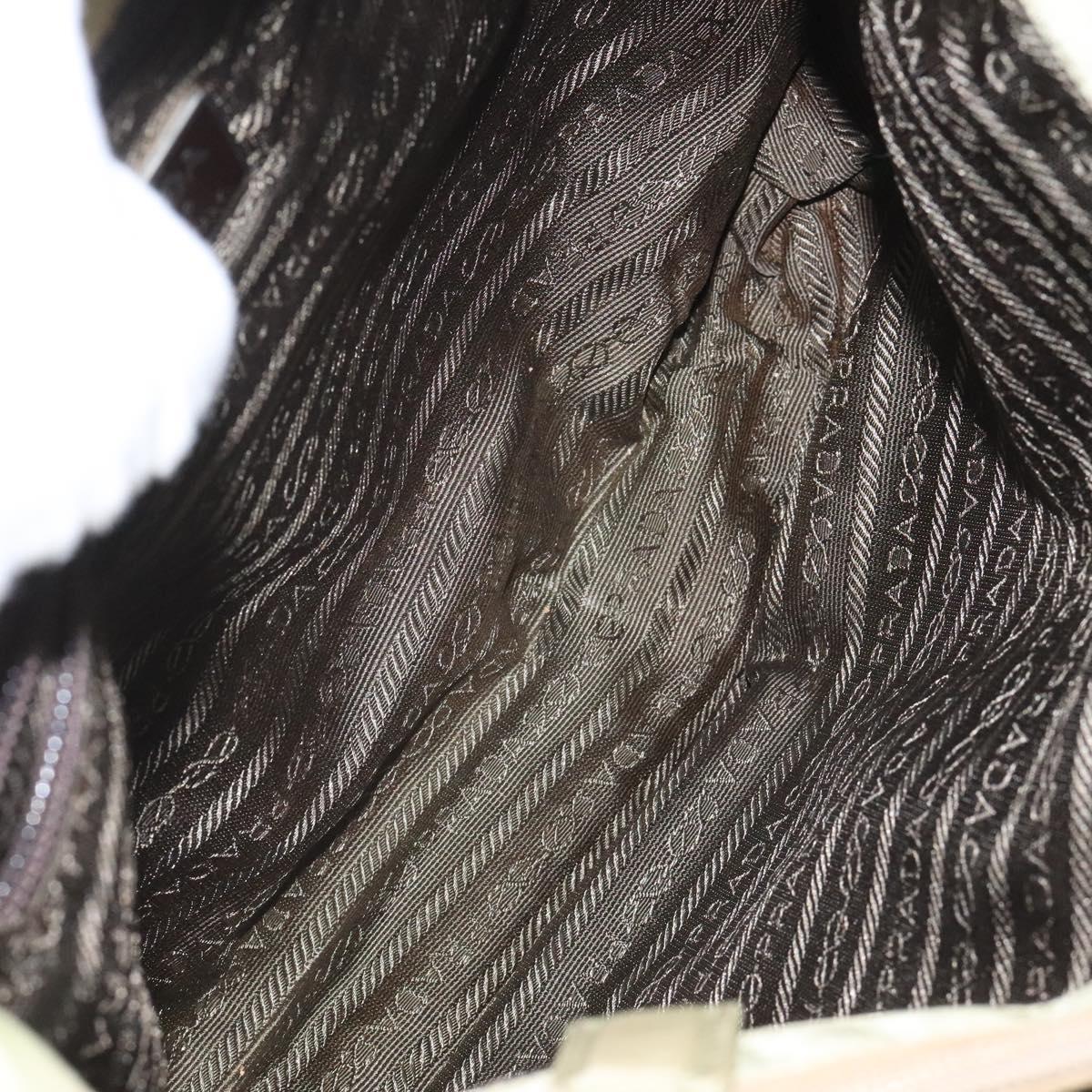 PRADA Tote Bag Nylon Beige Auth EC618