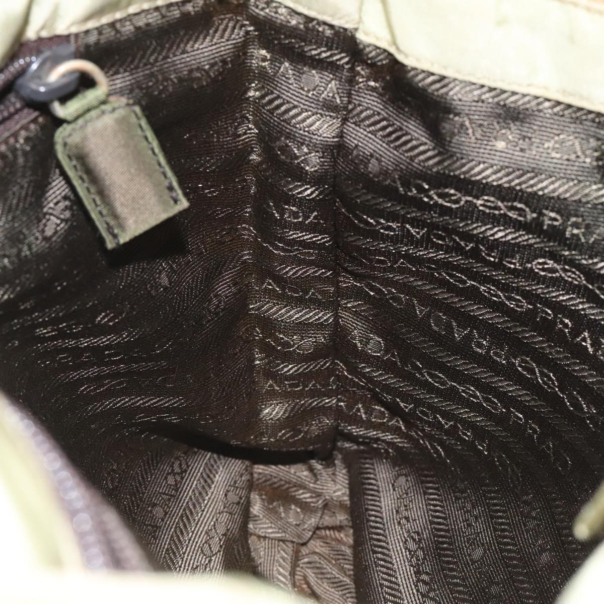 PRADA Tote Bag Nylon Beige Auth EC618