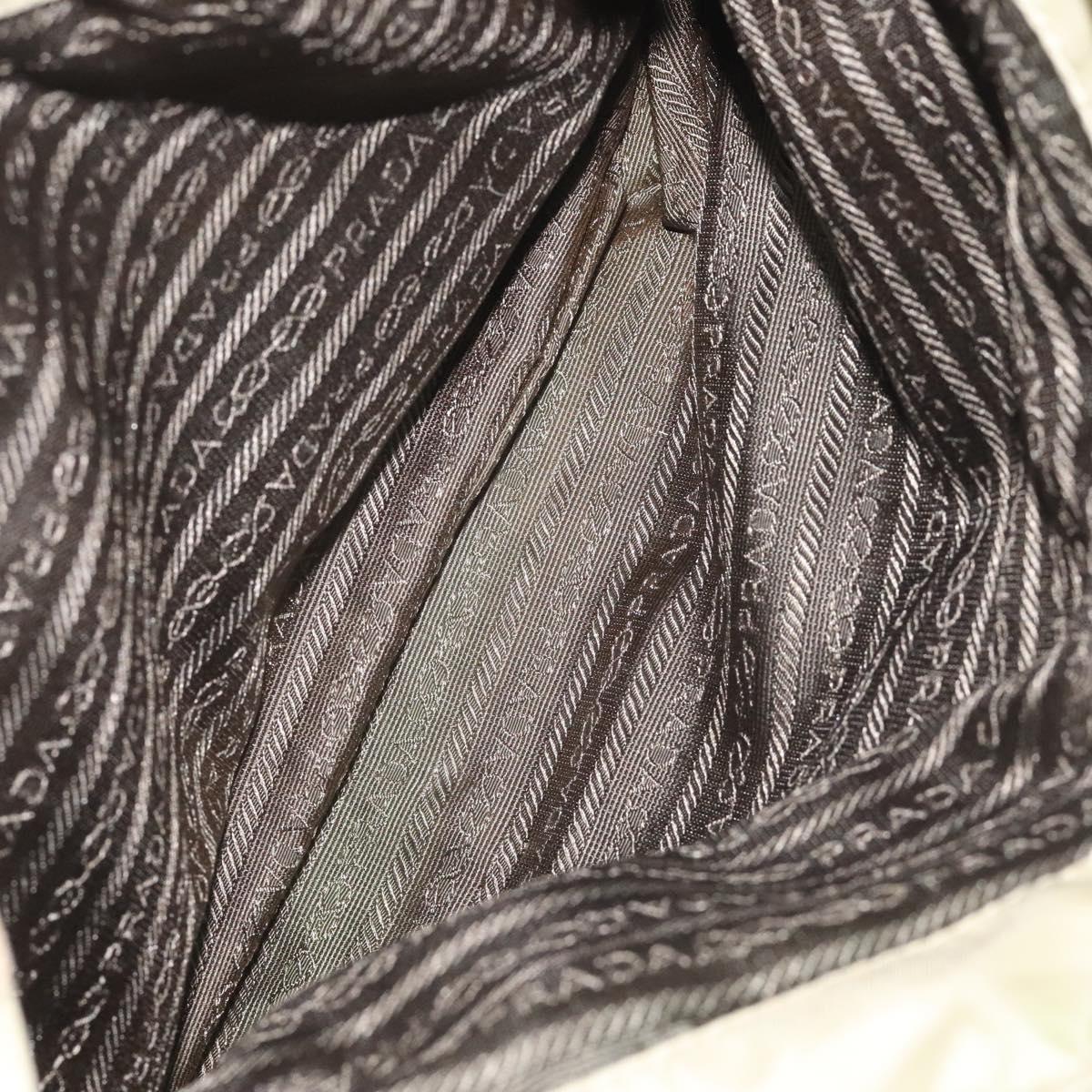 PRADA Tote Bag Nylon Beige Auth EC618