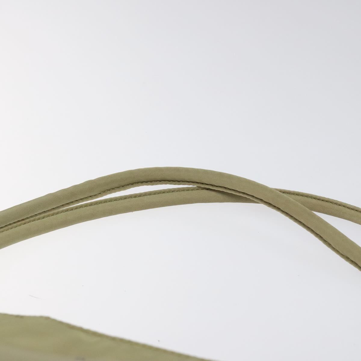 PRADA Tote Bag Nylon Beige Auth EC618