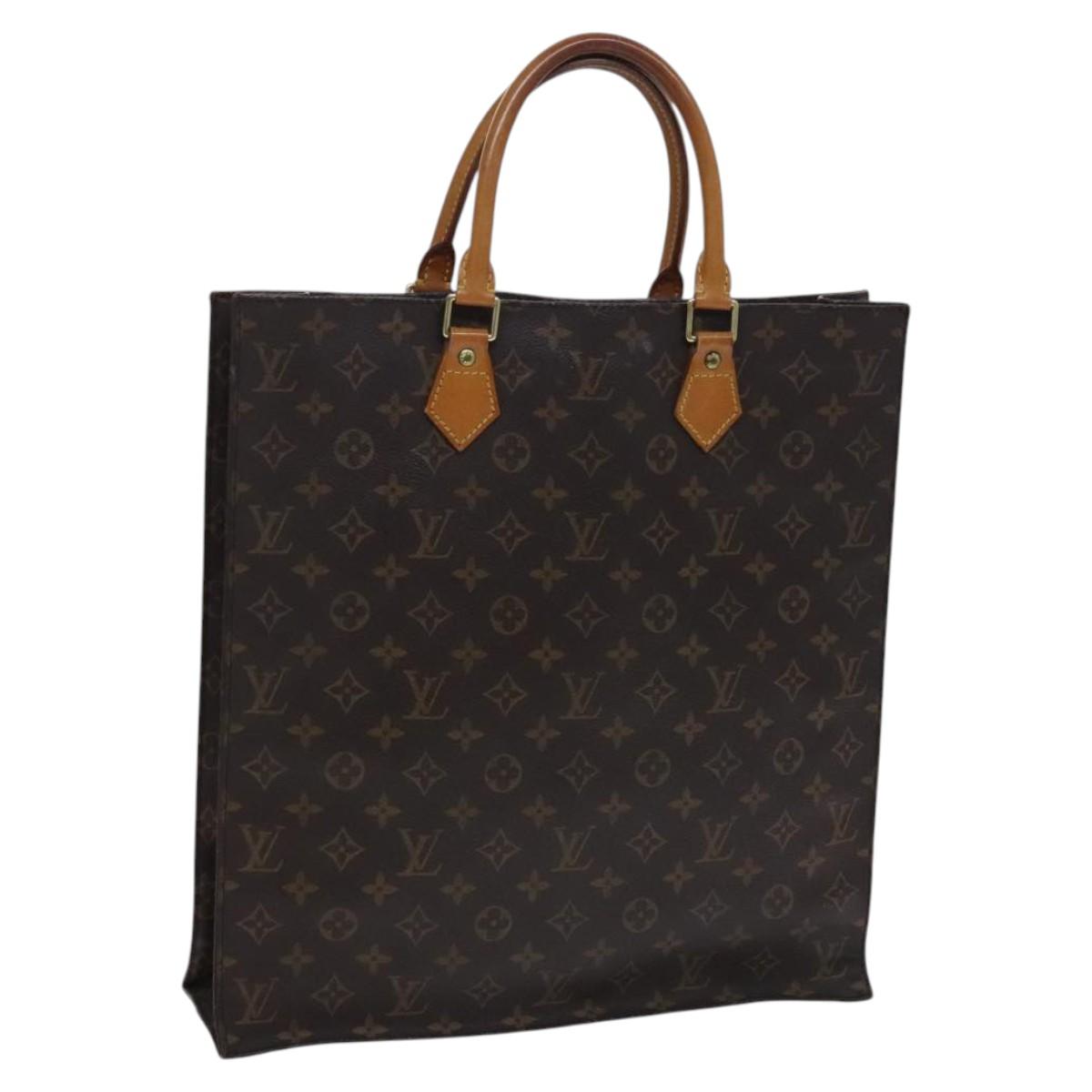 LOUIS VUITTON Monogram Sac Plat Hand Bag M51140 LV Auth EC628