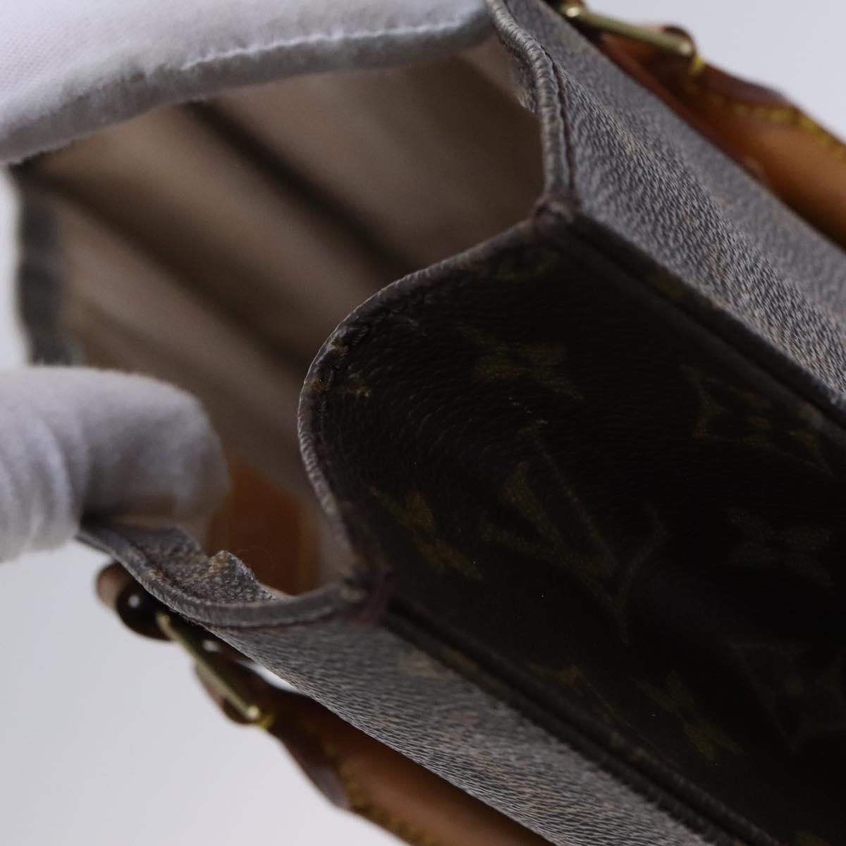 LOUIS VUITTON Monogram Sac Plat Hand Bag M51140 LV Auth EC628