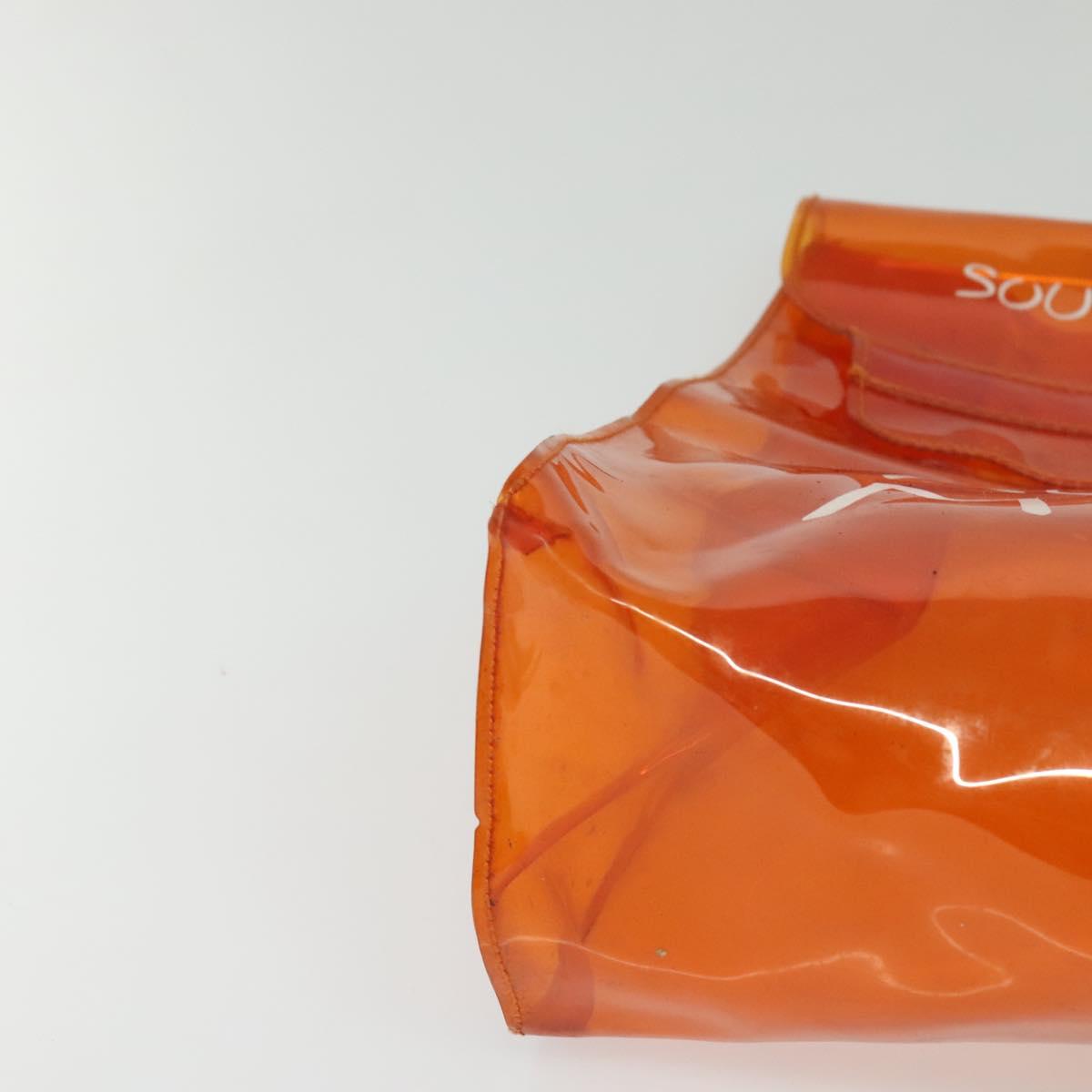 HERMES Vinyl Kelly Hand Bag Vinyl Orange Auth EC633