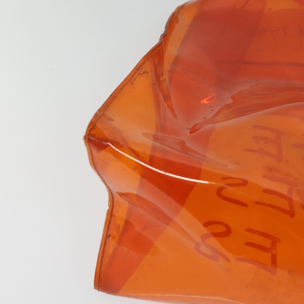HERMES Vinyl Kelly Hand Bag Vinyl Orange Auth EC633