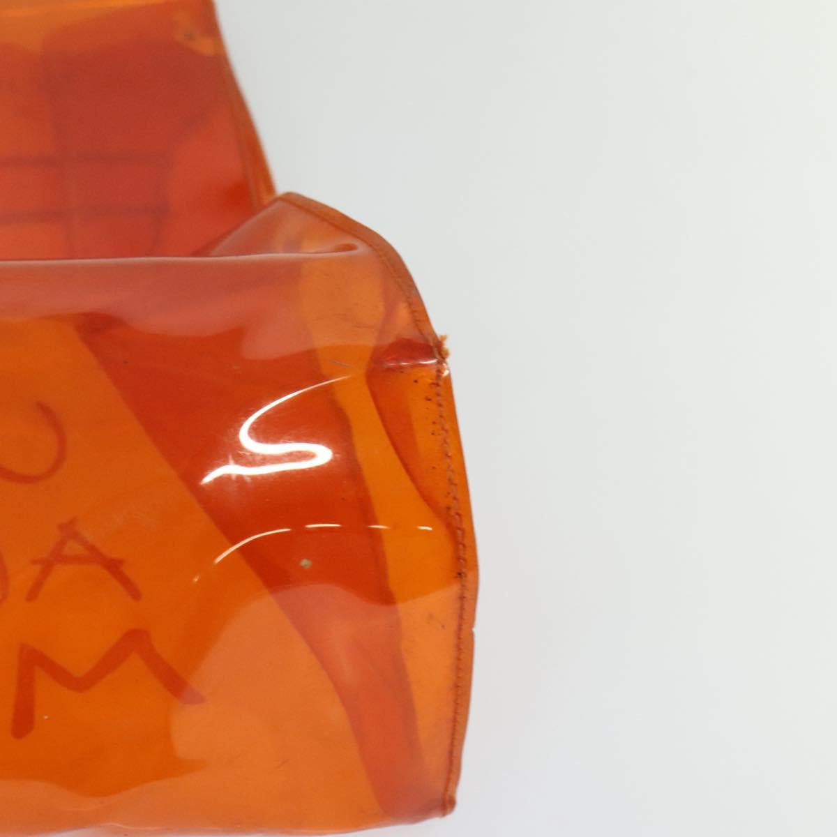 HERMES Vinyl Kelly Hand Bag Vinyl Orange Auth EC633