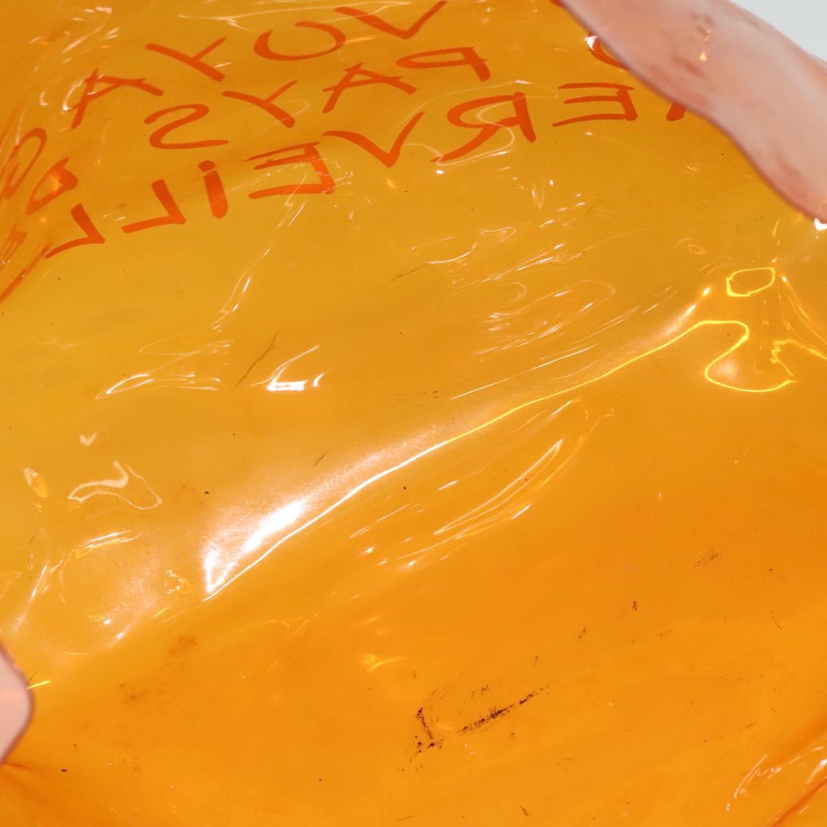 HERMES Vinyl Kelly Hand Bag Vinyl Orange Auth EC633