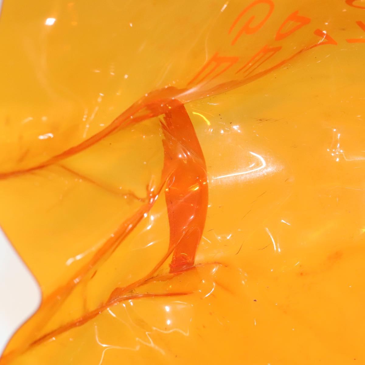 HERMES Vinyl Kelly Hand Bag Vinyl Orange Auth EC633