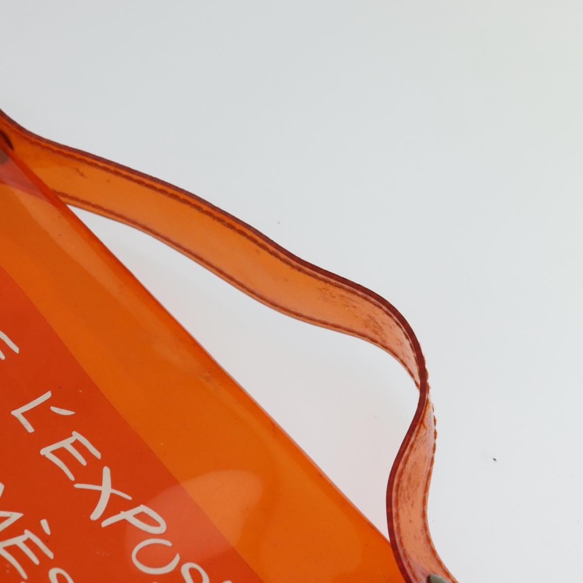 HERMES Vinyl Kelly Hand Bag Vinyl Orange Auth EC633