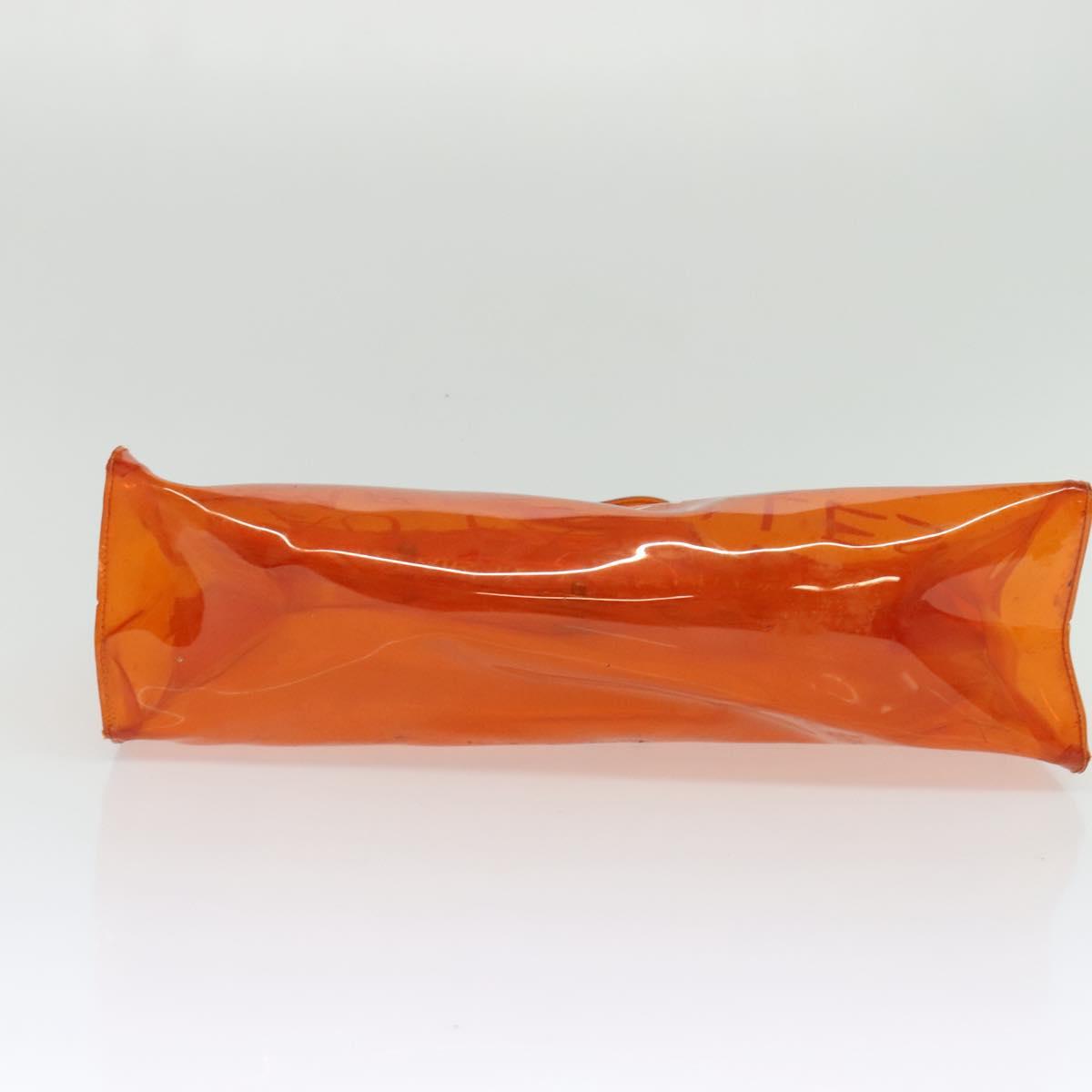 HERMES Vinyl Kelly Hand Bag Vinyl Orange Auth EC633