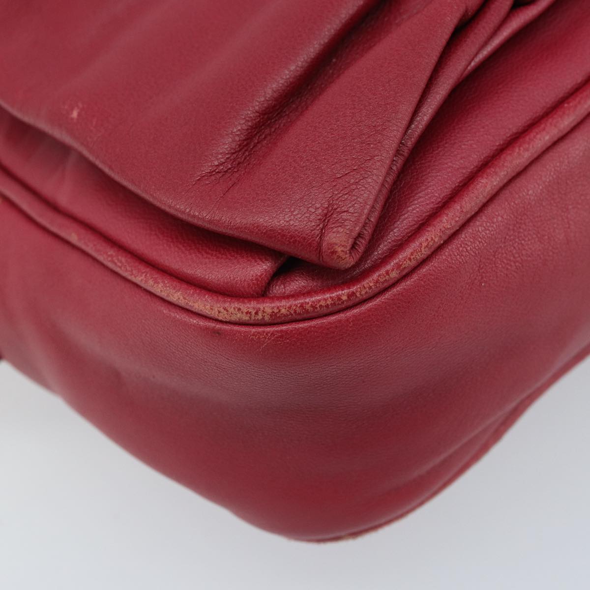 PRADA Shoulder Bag Leather Pink Auth EC644
