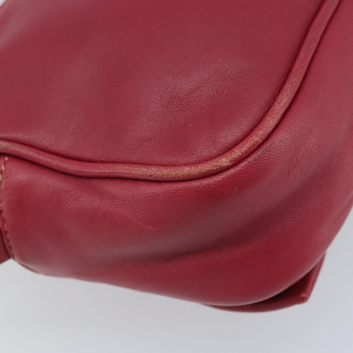 PRADA Shoulder Bag Leather Pink Auth EC644
