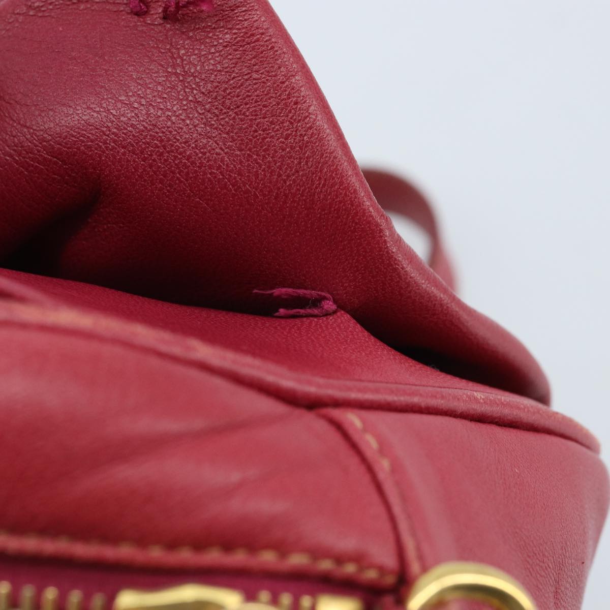 PRADA Shoulder Bag Leather Pink Auth EC644