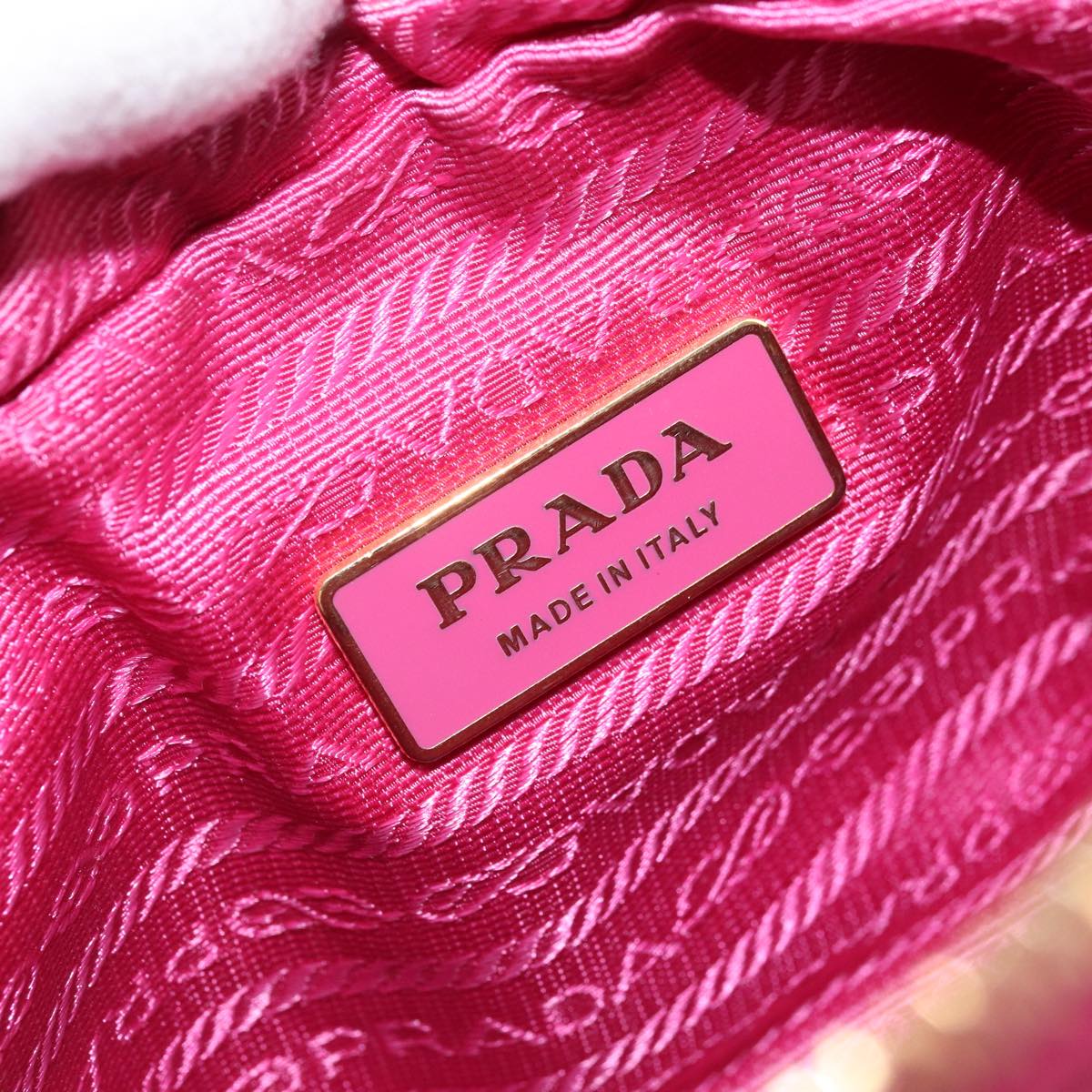 PRADA Shoulder Bag Leather Pink Auth EC644