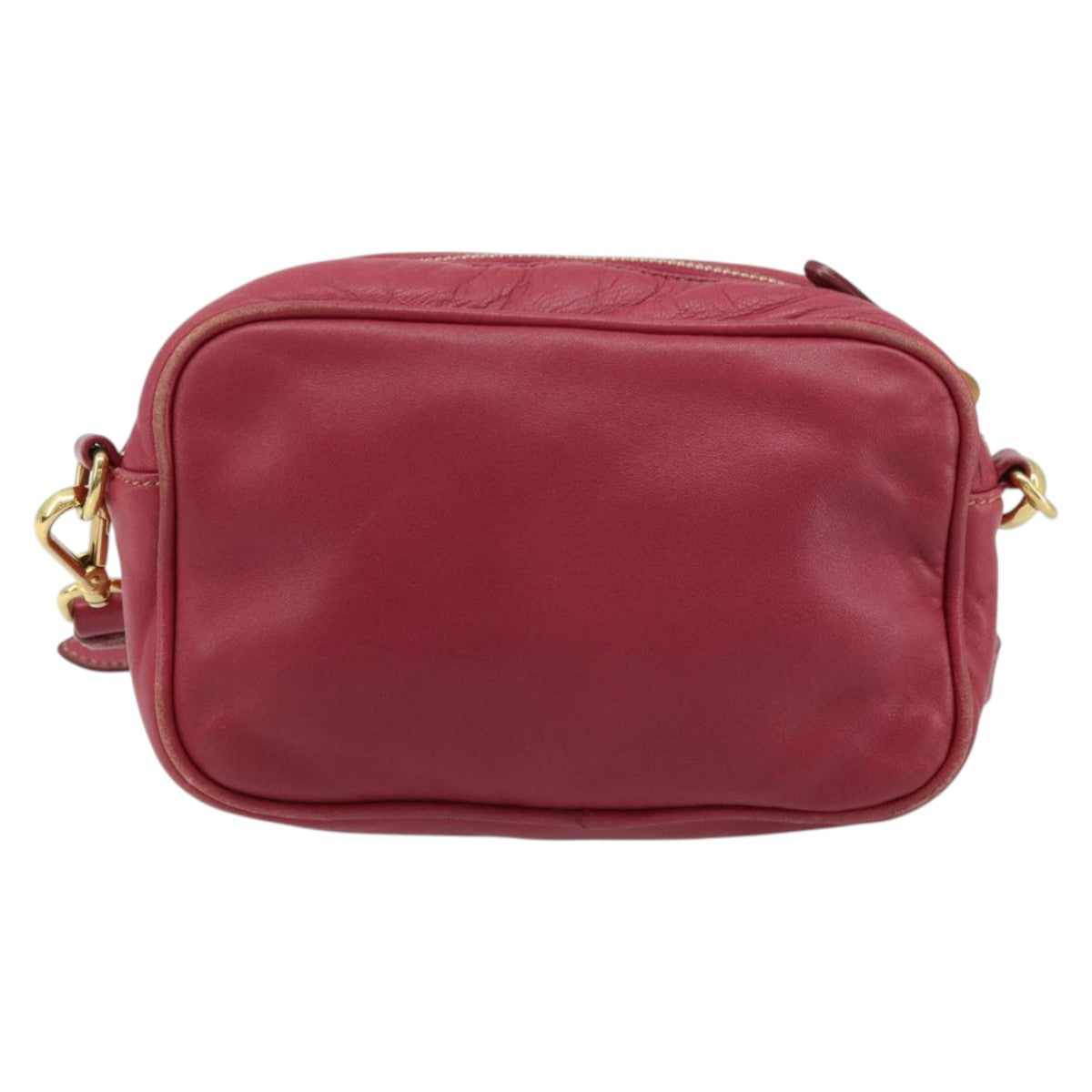 PRADA Shoulder Bag Leather Pink Auth EC644