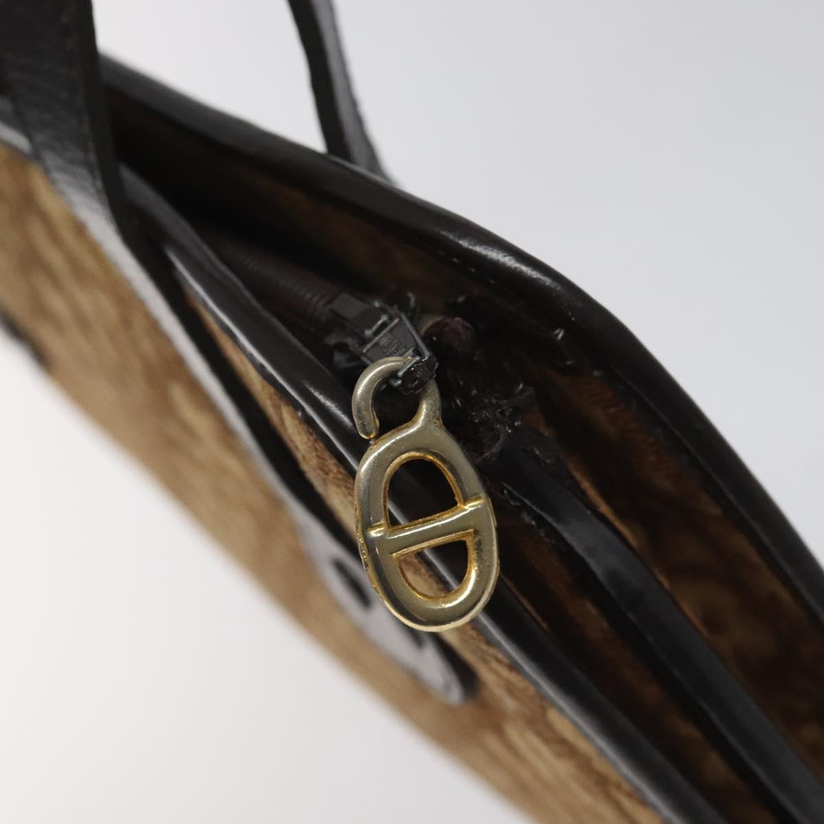 Christian Dior Trotter Canvas Hand Bag Brown Auth EC646