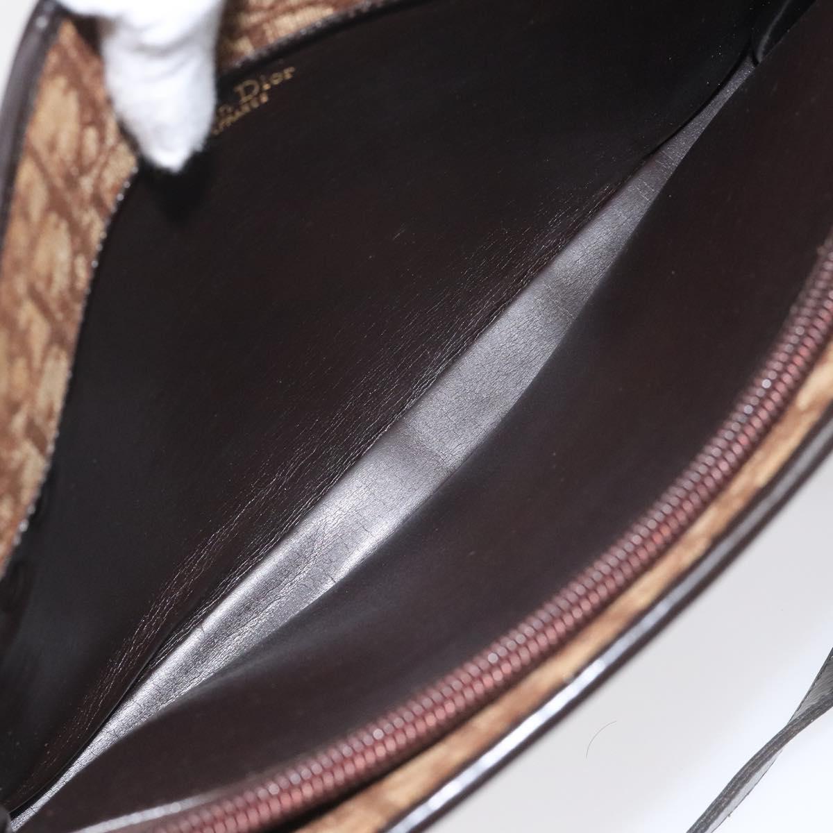 Christian Dior Trotter Canvas Hand Bag Brown Auth EC646