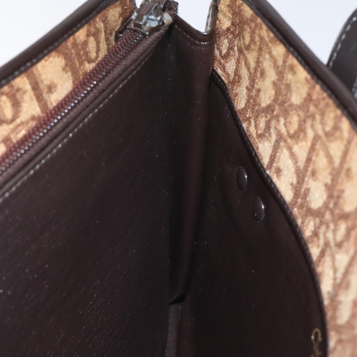 Christian Dior Trotter Canvas Hand Bag Brown Auth EC646