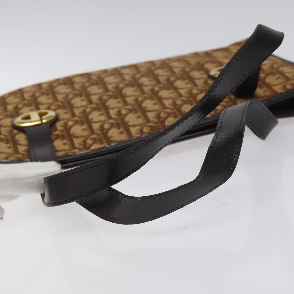 Christian Dior Trotter Canvas Hand Bag Brown Auth EC646
