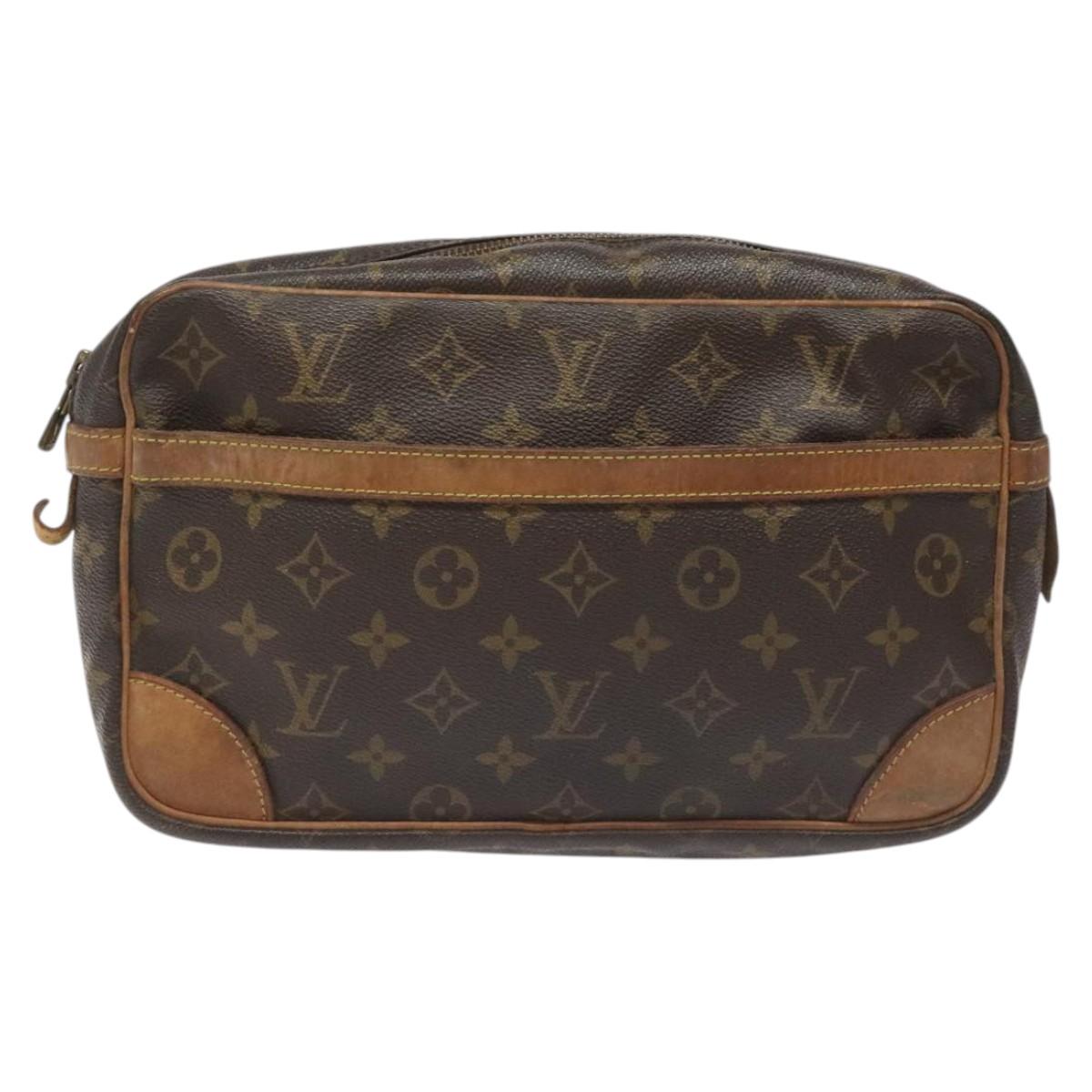 LOUIS VUITTON Monogram Compiegne 28 Clutch Bag M51845 LV Auth EC650