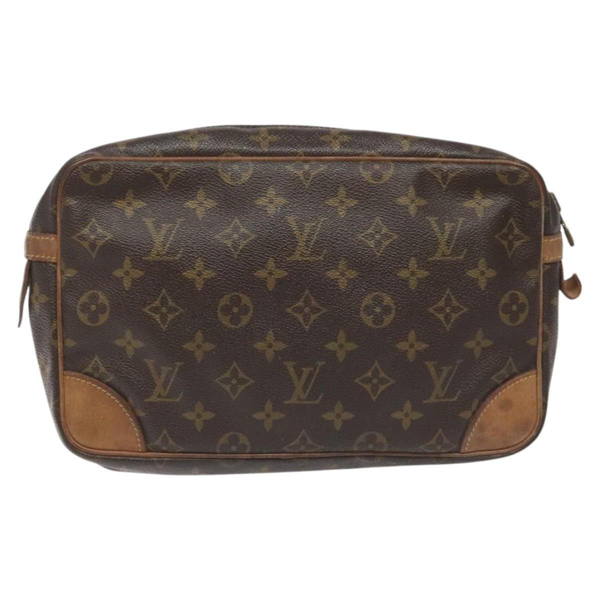 LOUIS VUITTON Monogram Compiegne 28 Clutch Bag M51845 LV Auth EC650