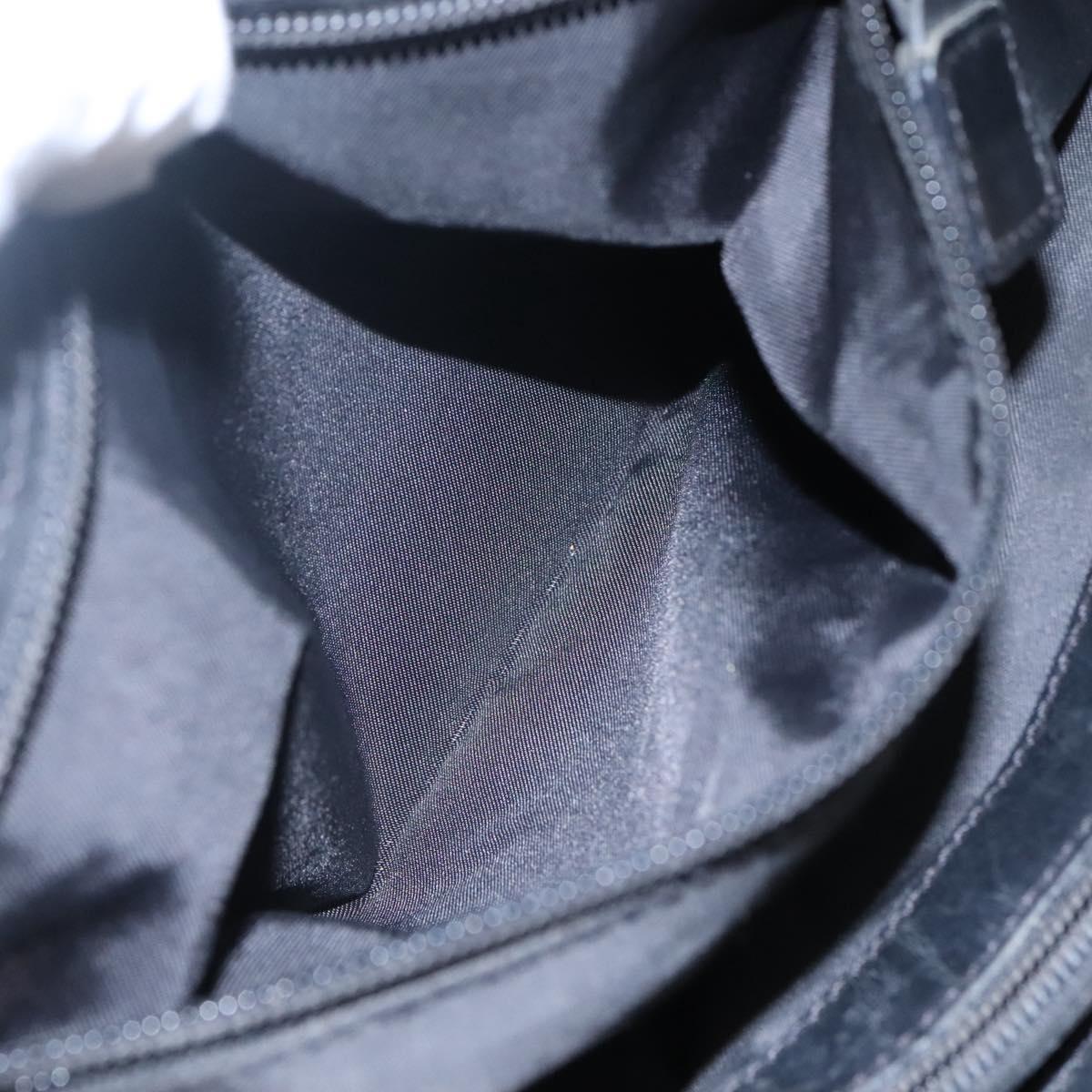 CELINE Shoulder Bag Nylon Black Gold Auth EC662