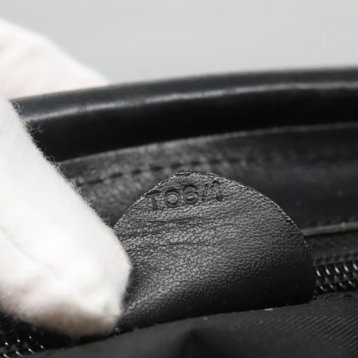 CELINE Shoulder Bag Nylon Black Gold Auth EC662