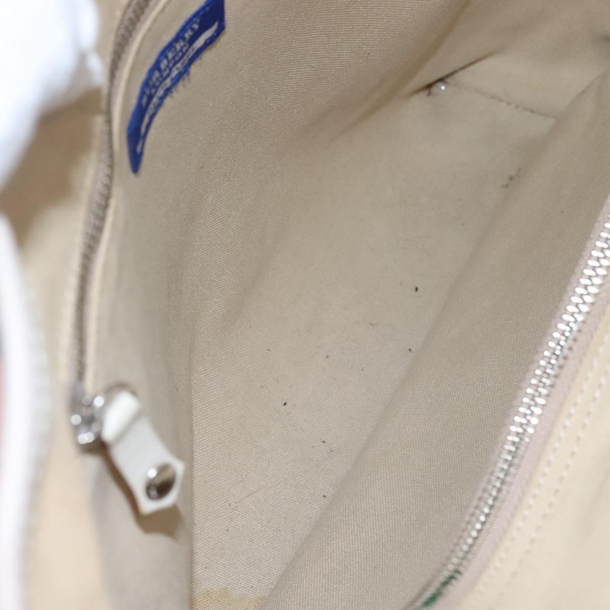 BURBERRY Nova Check Blue Label Tote Bag Nylon Pink White Silver Auth EC681