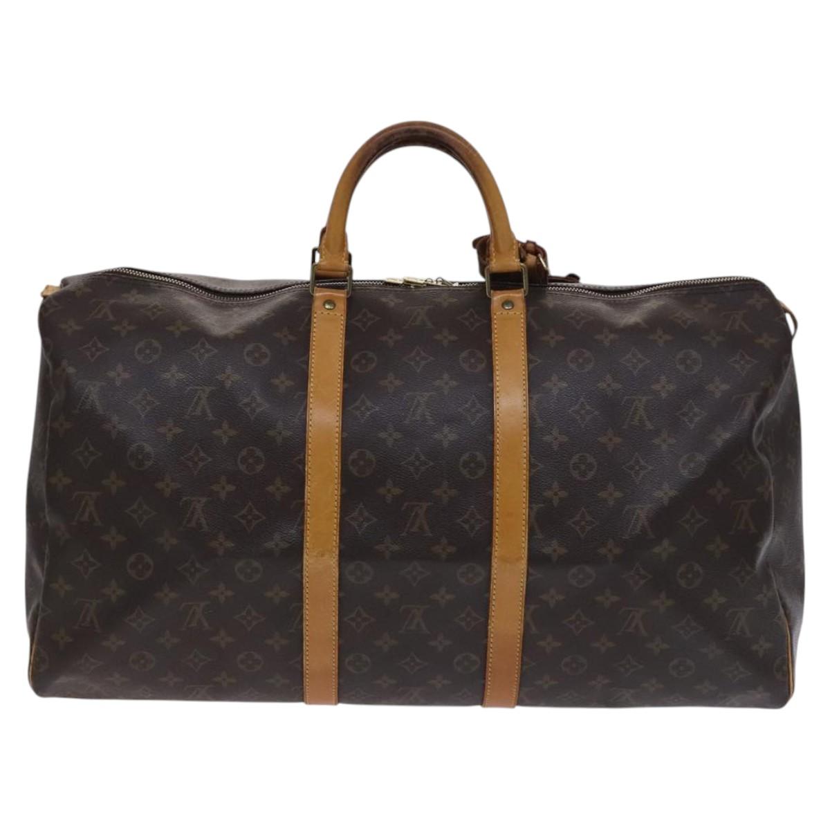 LOUIS VUITTON Monogram Keepall 55 Boston Bag M41424 LV Auth EC683