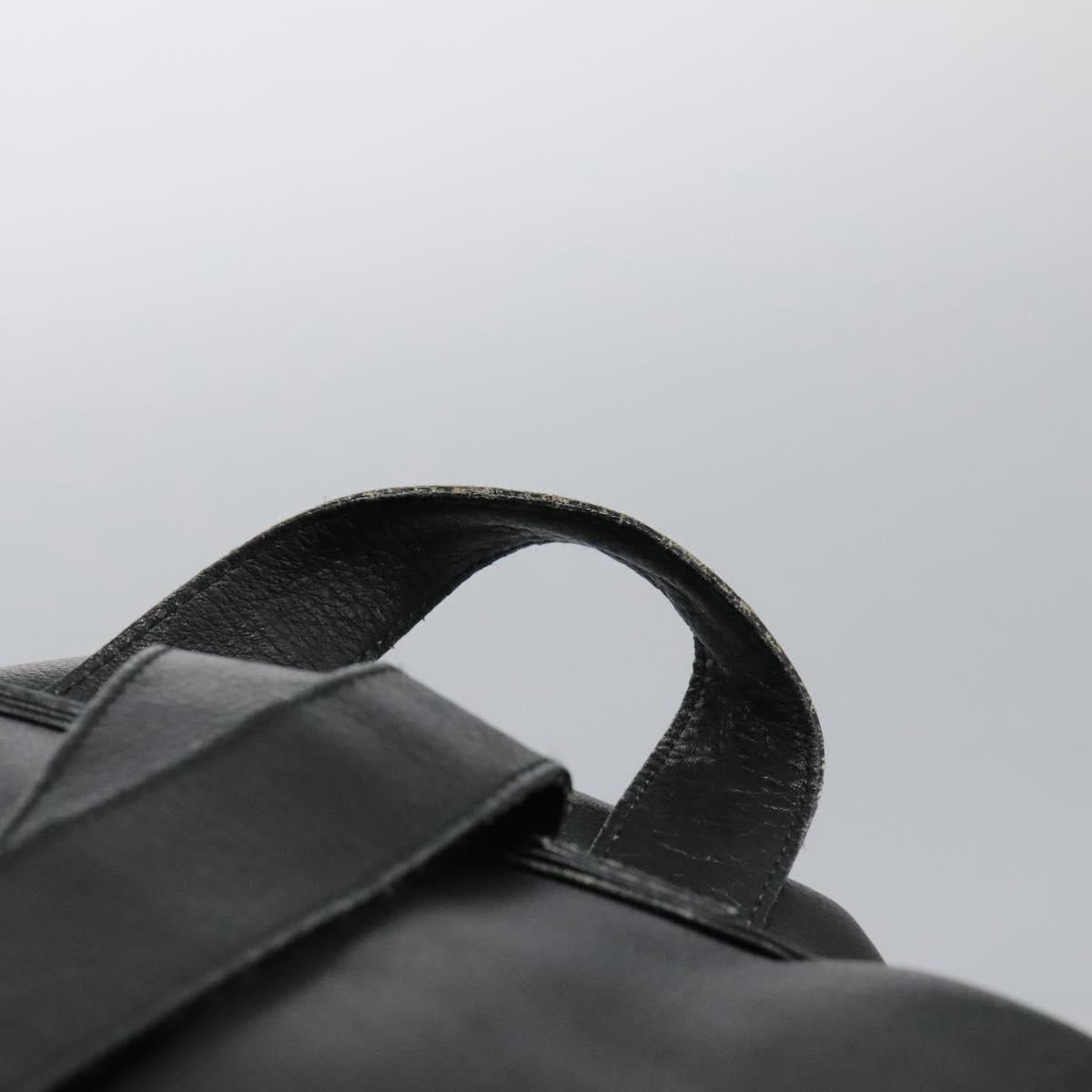 Salvatore Ferragamo Gancini Backpack Leather Black Silver Auth EC696