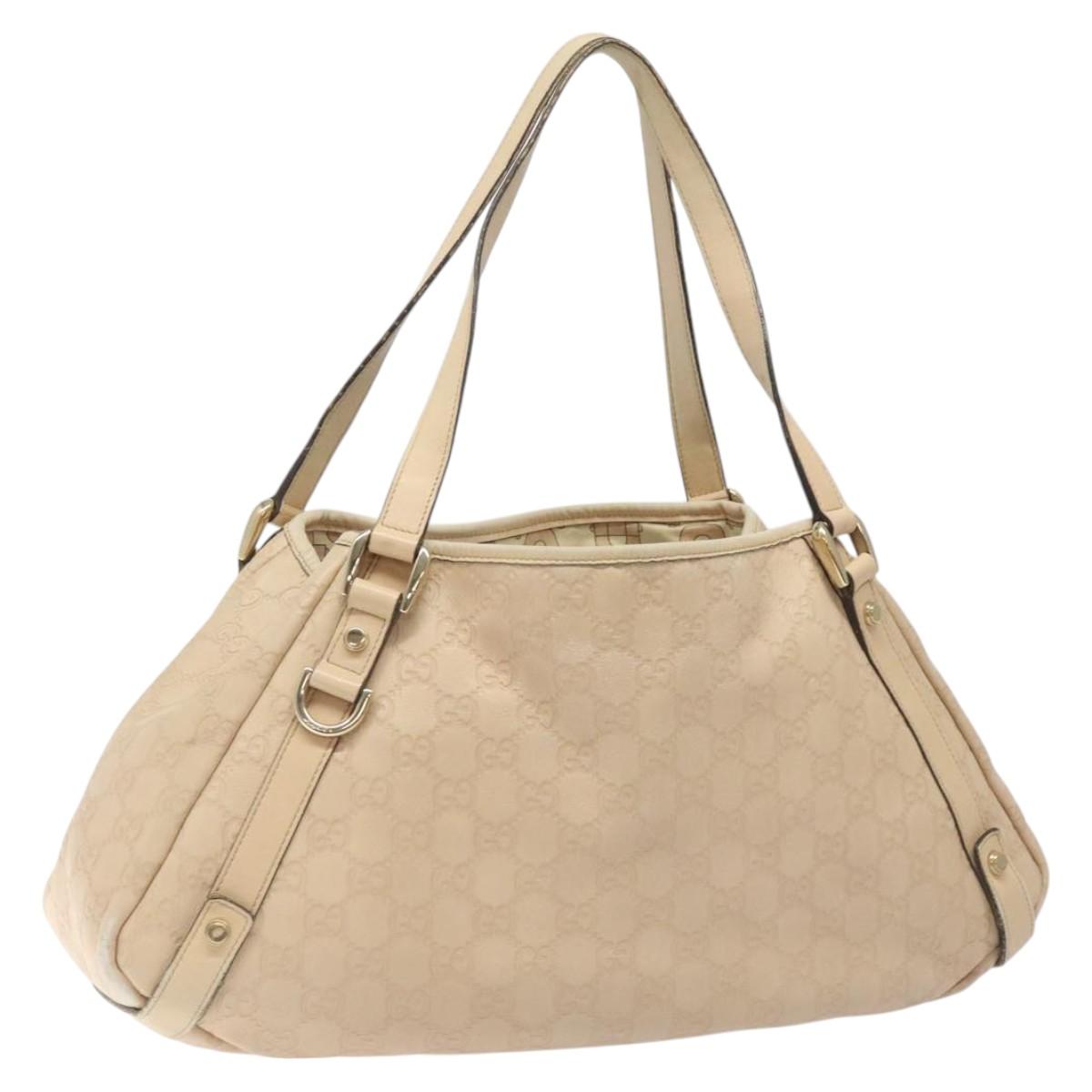 GUCCI GG Canvas Guccissima Abbey Tote Bag Beige Gold 130736 Auth EC697