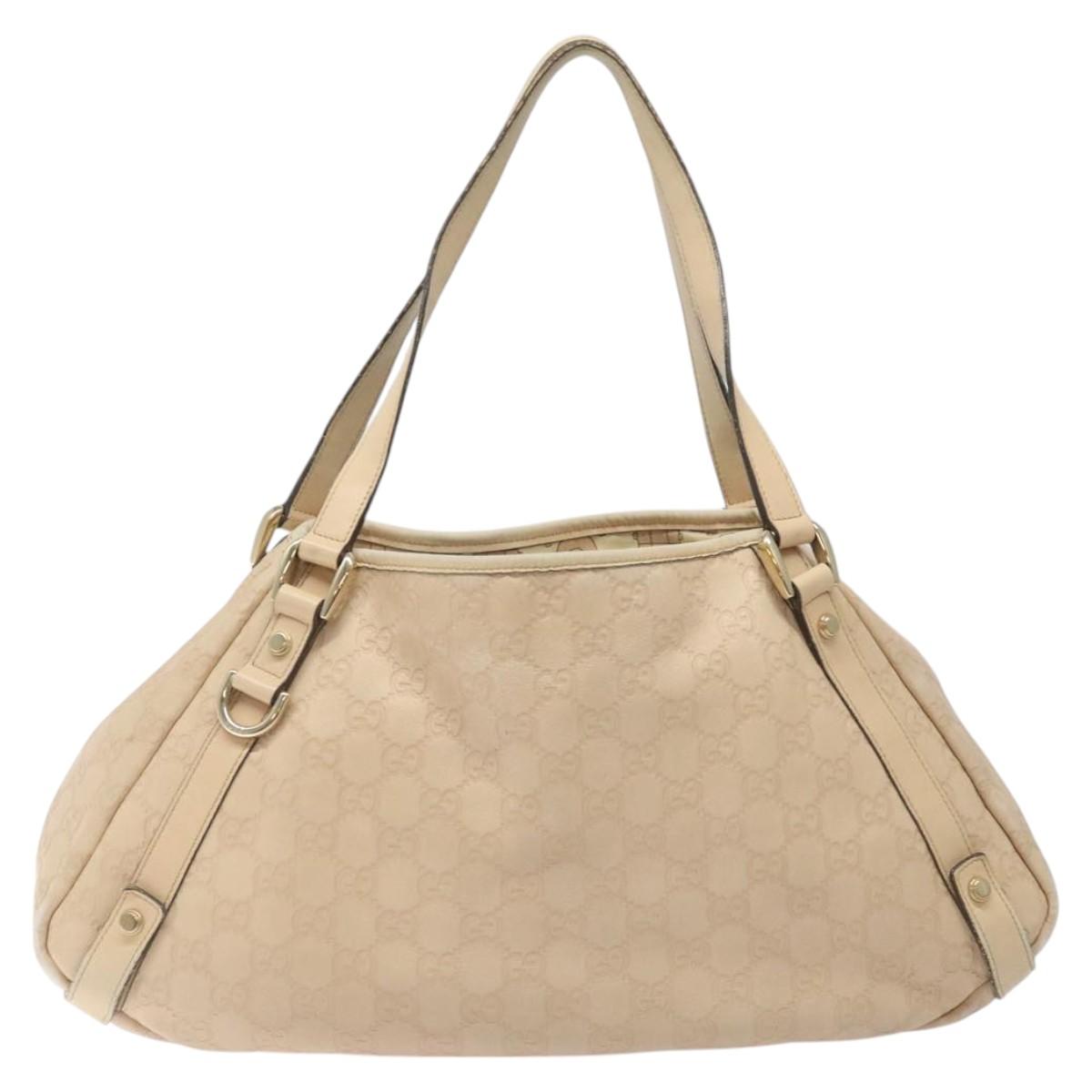 GUCCI GG Canvas Guccissima Abbey Tote Bag Beige Gold 130736 Auth EC697