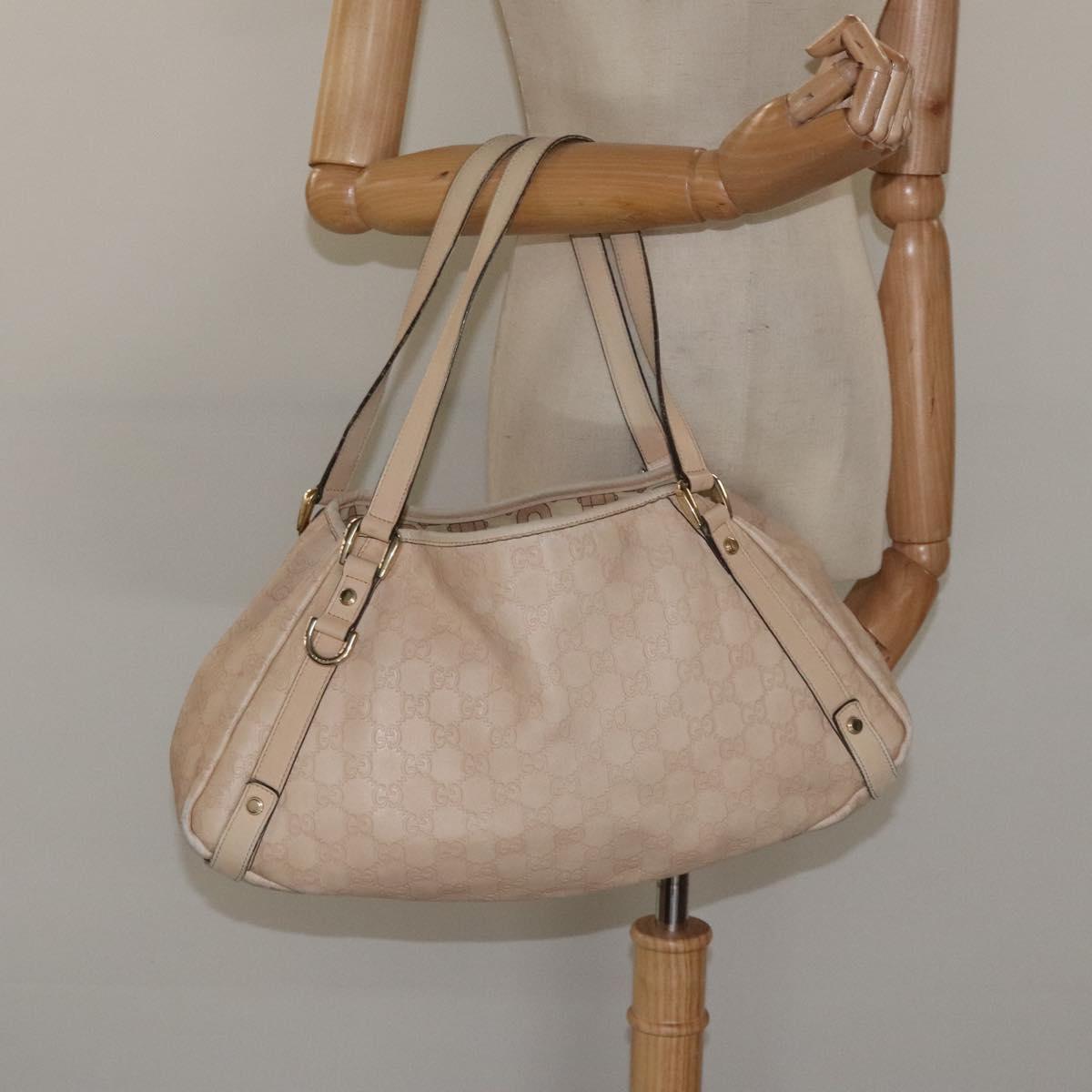 GUCCI GG Canvas Guccissima Abbey Tote Bag Beige Gold 130736 Auth EC697