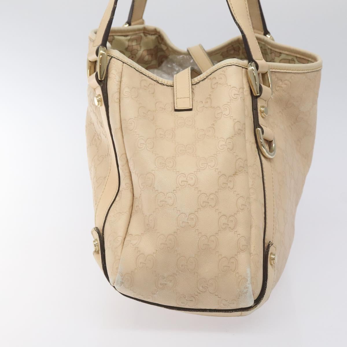 GUCCI GG Canvas Guccissima Abbey Tote Bag Beige Gold 130736 Auth EC697