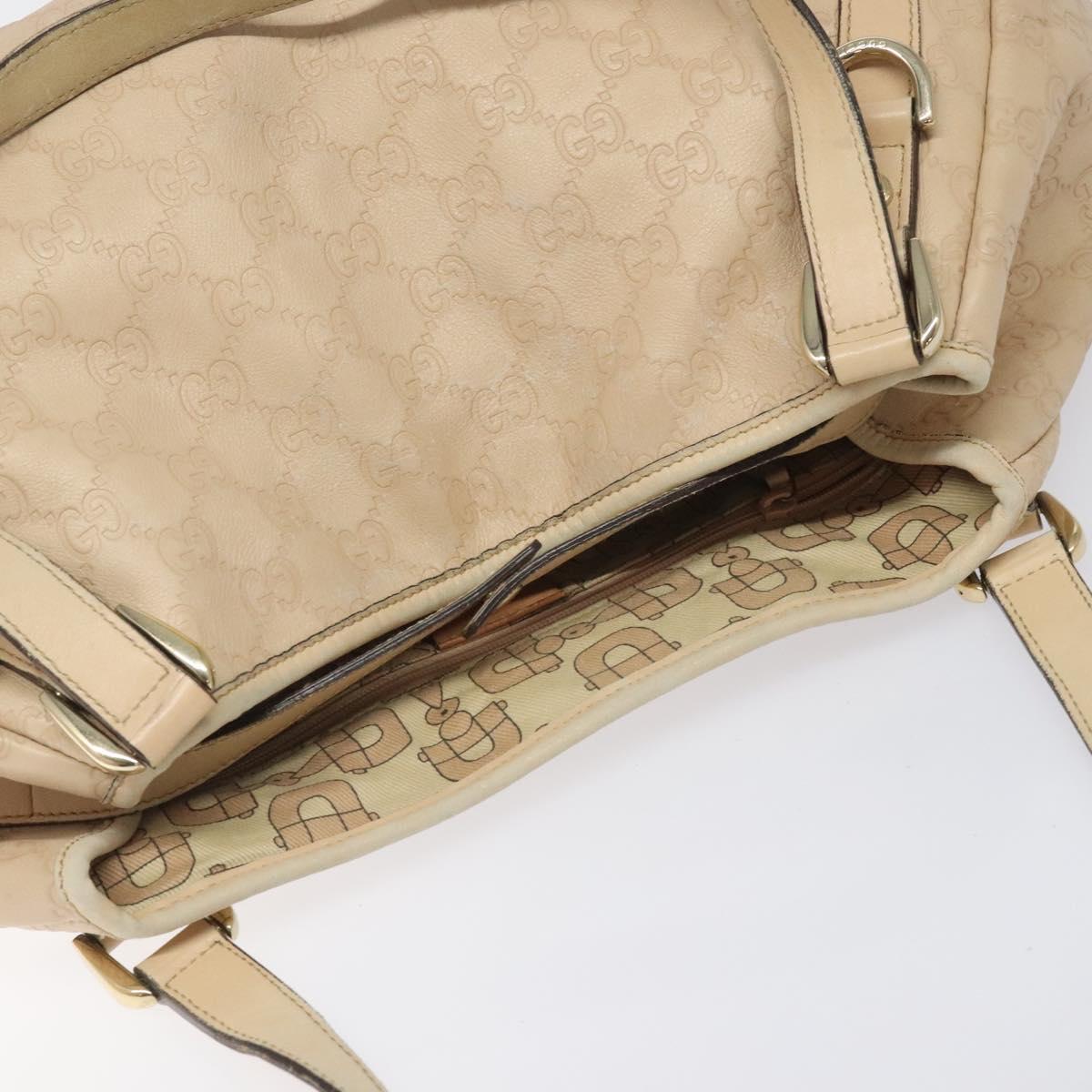 GUCCI GG Canvas Guccissima Abbey Tote Bag Beige Gold 130736 Auth EC697