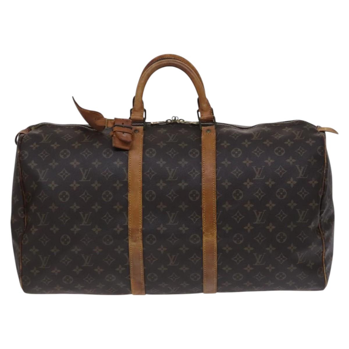 LOUIS VUITTON Monogram Keepall 55 Boston Bag M41424 LV Auth EC703