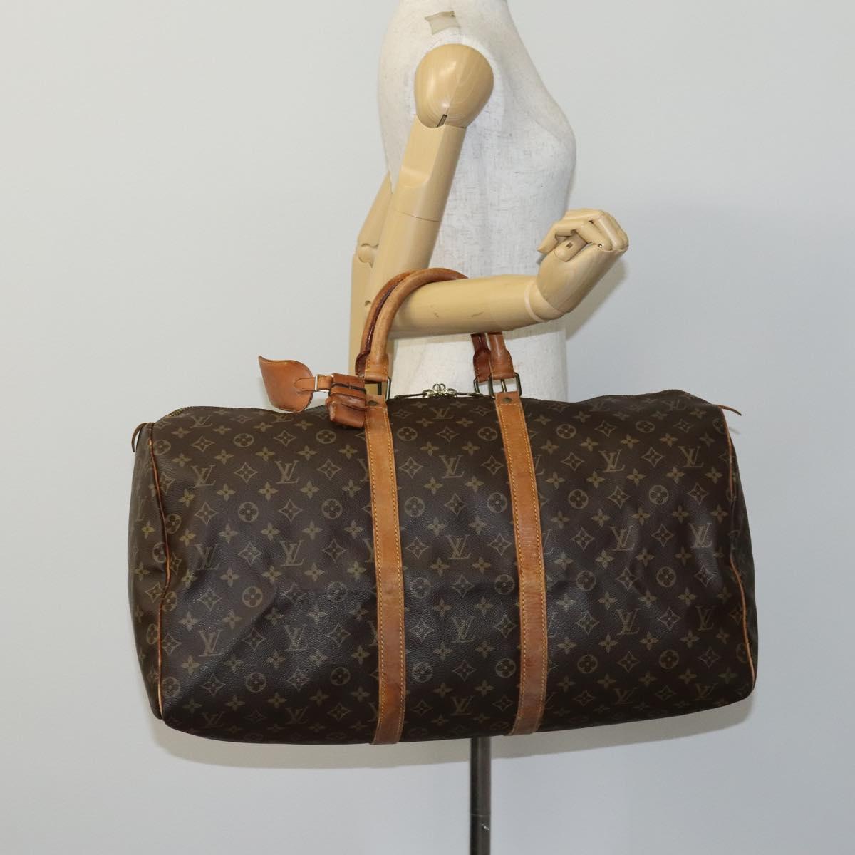 LOUIS VUITTON Monogram Keepall 55 Boston Bag M41424 LV Auth EC703