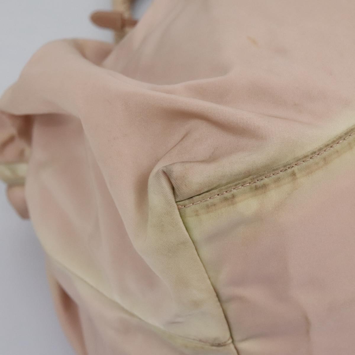 PRADA Hand Bag Nylon Leather 2way Pink Gold Auth EC720
