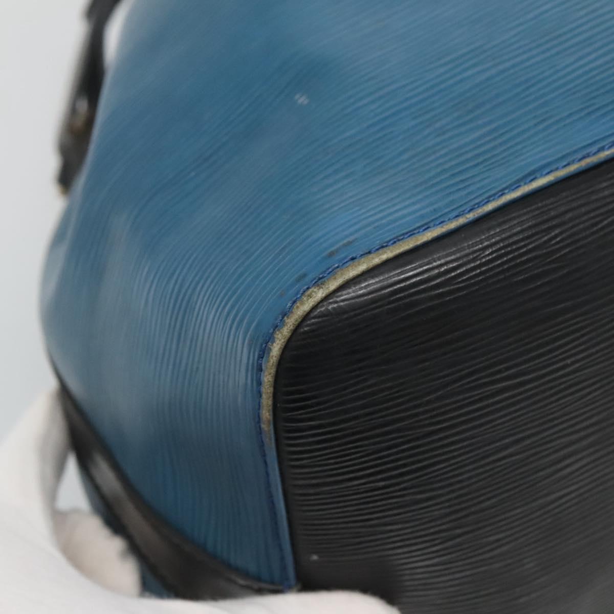 LOUIS VUITTON Epi Petit Noe Shoulder Bag Bicolor Black Blue M44152 Auth EC728