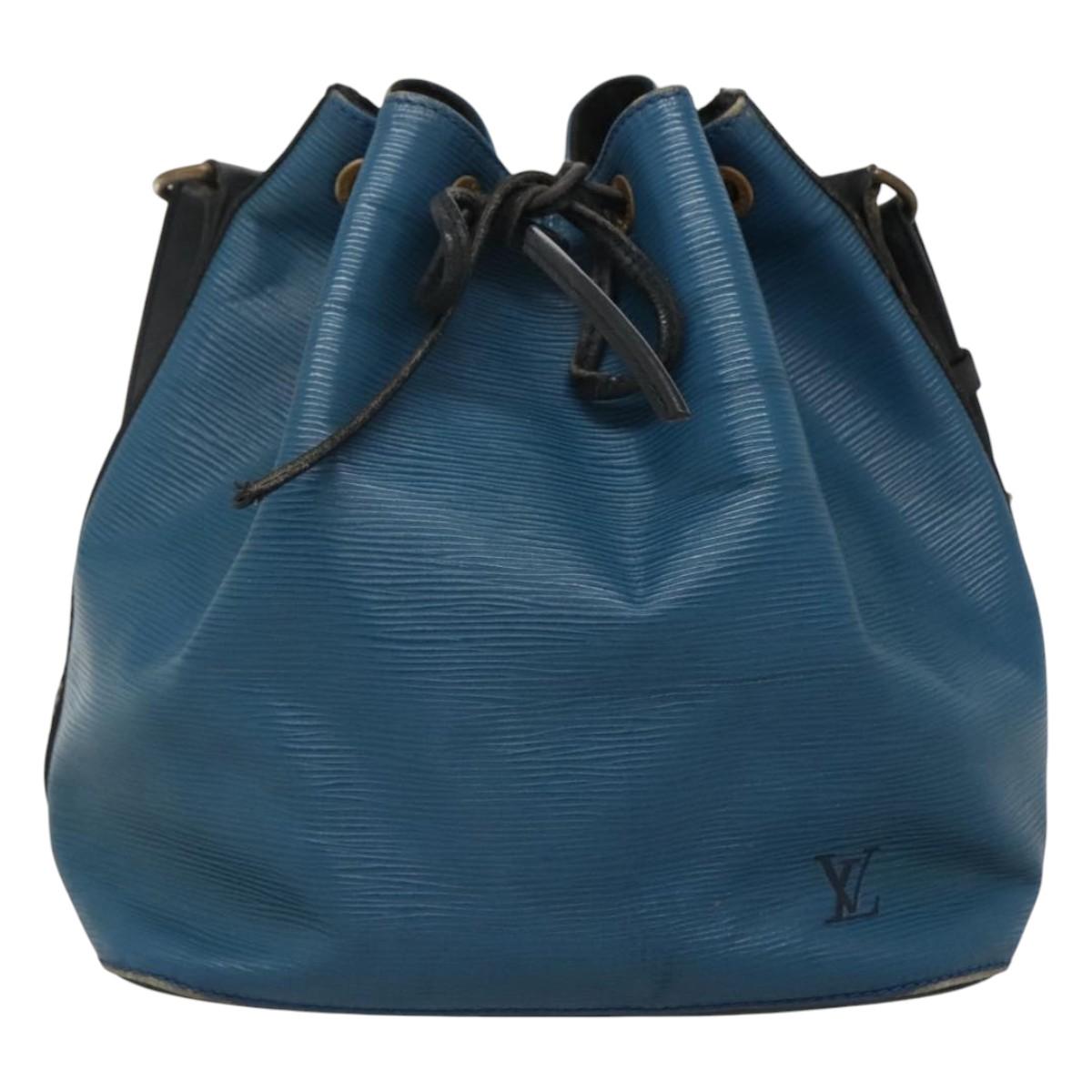 LOUIS VUITTON Epi Petit Noe Shoulder Bag Bicolor Black Blue M44152 Auth EC728