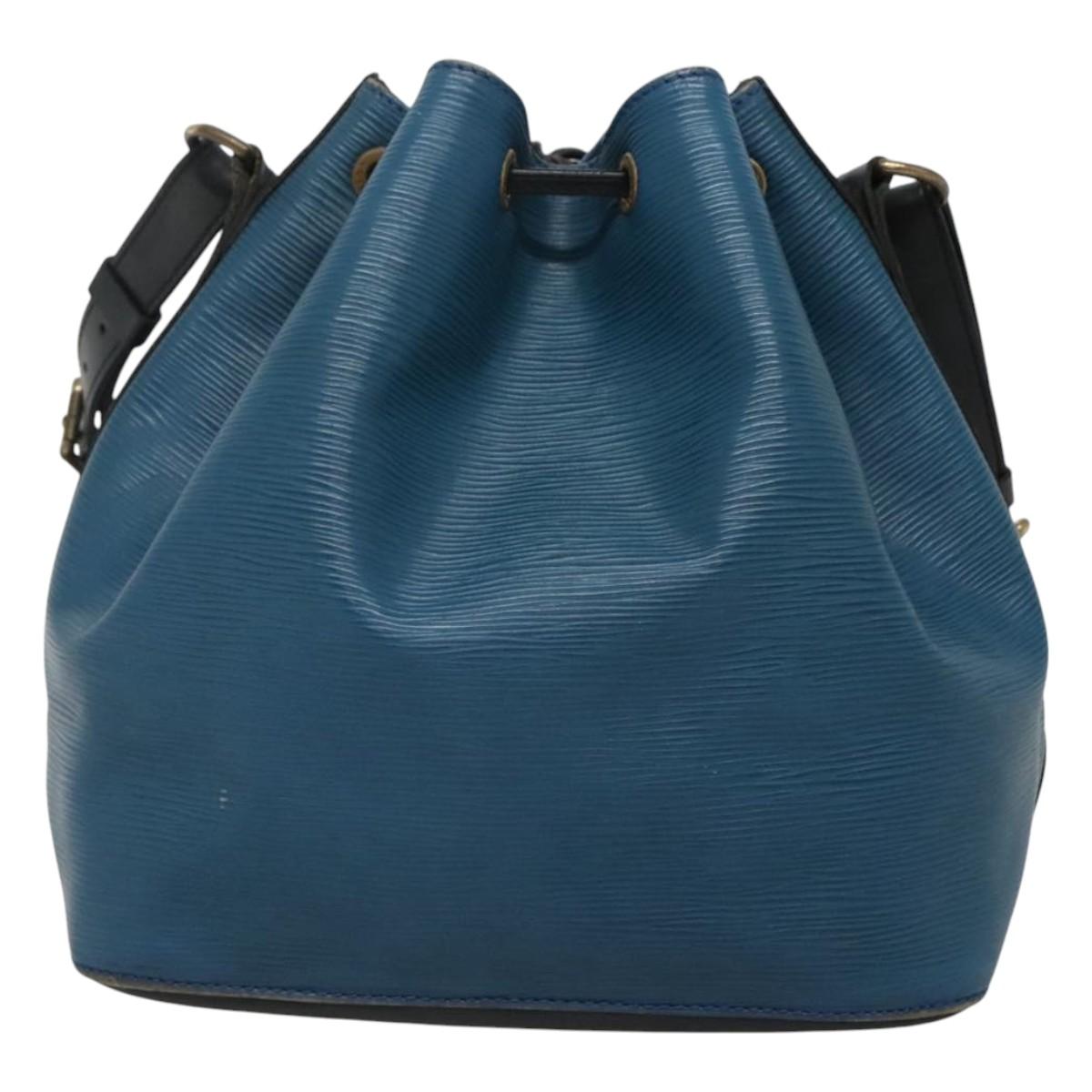 LOUIS VUITTON Epi Petit Noe Shoulder Bag Bicolor Black Blue M44152 Auth EC728