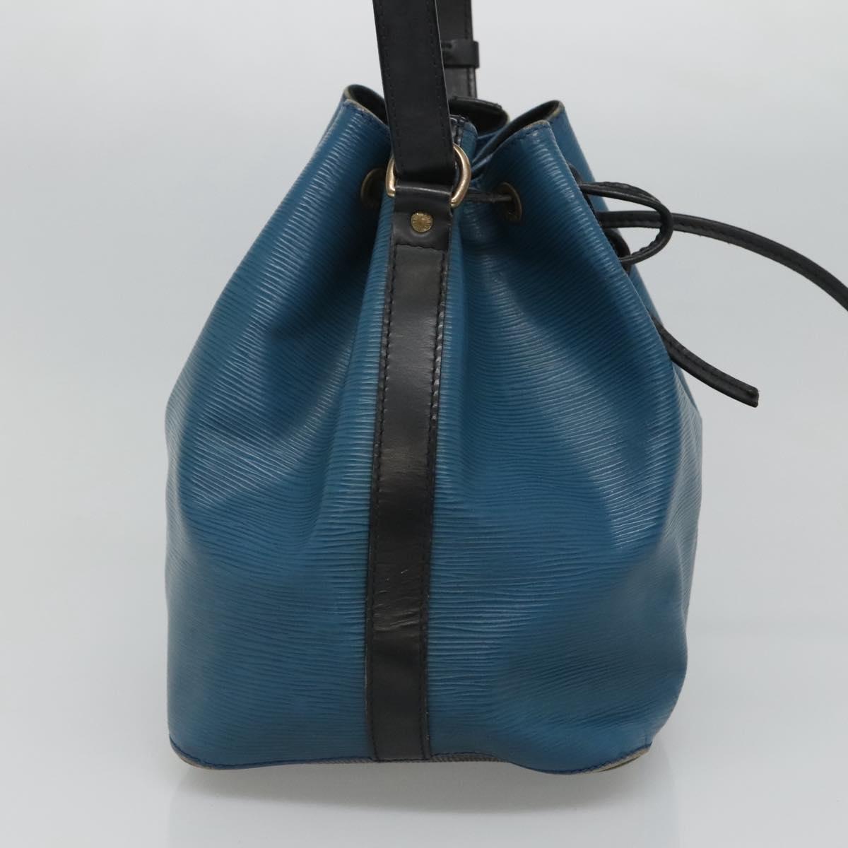 LOUIS VUITTON Epi Petit Noe Shoulder Bag Bicolor Black Blue M44152 Auth EC728