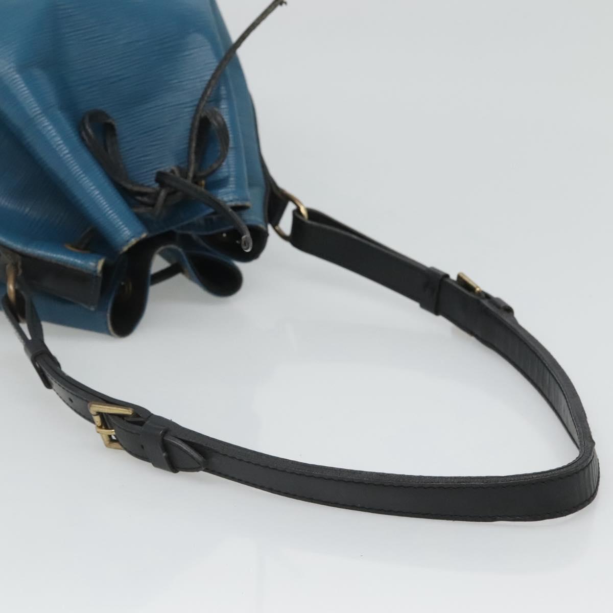 LOUIS VUITTON Epi Petit Noe Shoulder Bag Bicolor Black Blue M44152 Auth EC728