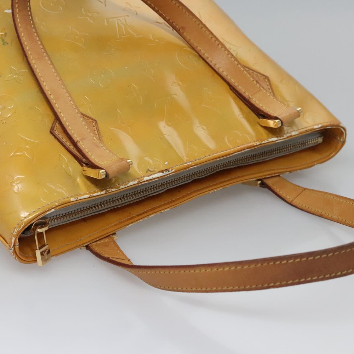 LOUIS VUITTON Monogram Vernis Houston Hand Bag Gris M91053 LV Auth EC730