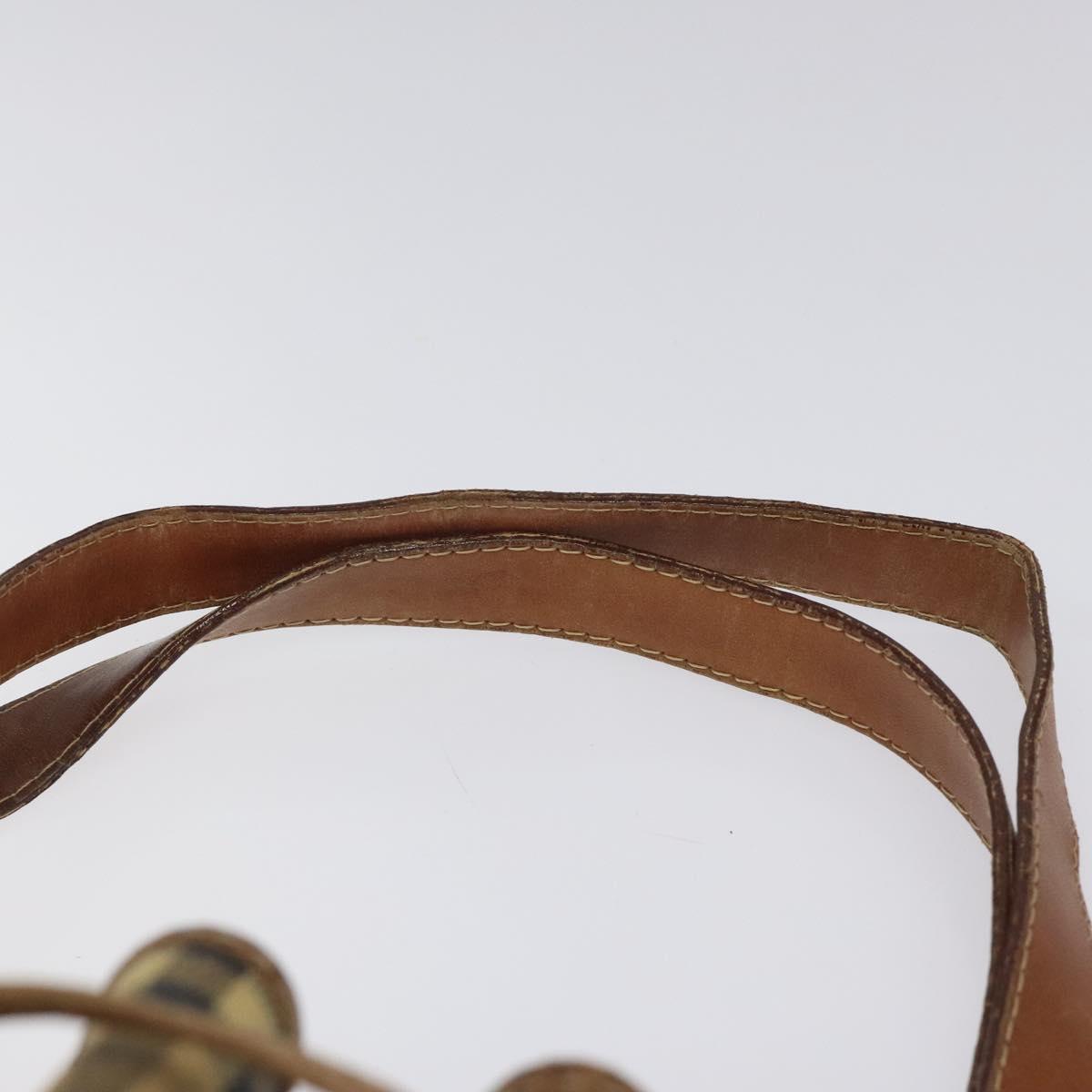 Burberrys Nova Check Shoulder Bag PVC Leather Beige Brown gold Auth EC731