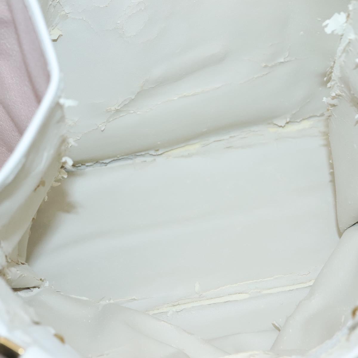 Salvatore Ferragamo Gancini Tote Bag Canvas Leather Pink White gold Auth EC754