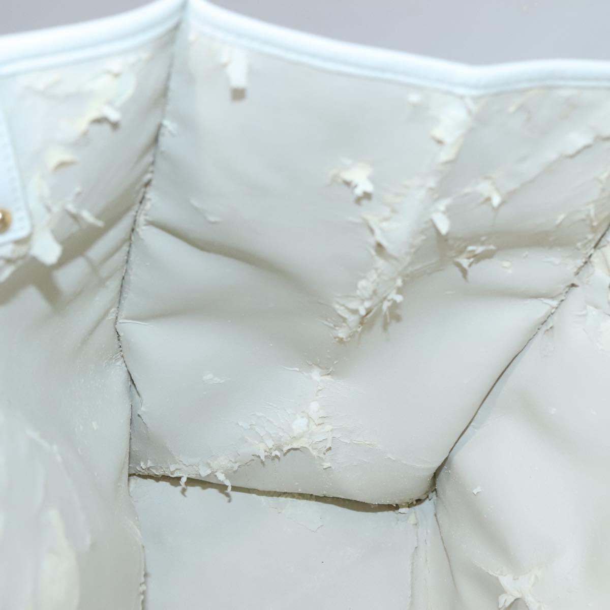 Salvatore Ferragamo Gancini Tote Bag Canvas Leather Pink White gold Auth EC754