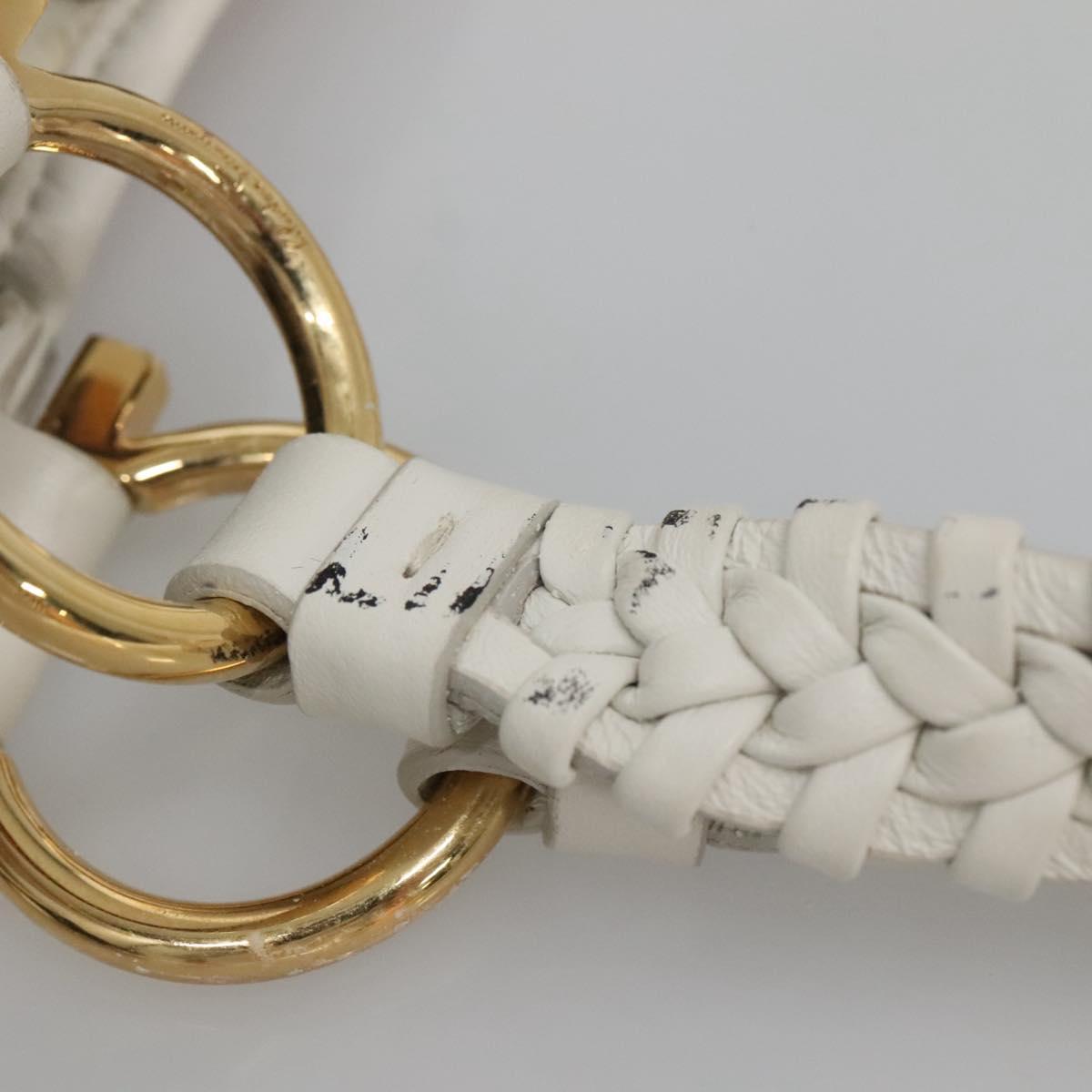 Salvatore Ferragamo Gancini Tote Bag Canvas Leather Pink White gold Auth EC754